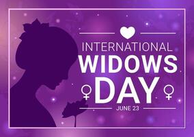 International Widows Day Vector Illustration on 23 June with Woman Mourns and Injustice Faced by Widow in Flat Cartoon Background Design