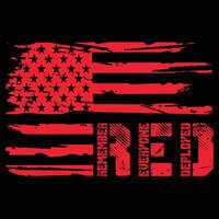 Remember Everyone Deployed Red Friday Distressed Usa American New Flag Design For T Shirt Poster Banner Backround Print Vector Eps Illustrations Template..