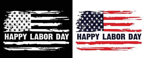 Happy Labor Day Distressed Usa American Flag New Design For T Shirt Poster Banner Backround Print Vector Eps Illustrations Template.