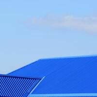 Blue roof metal sheets photo