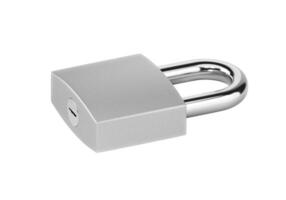 Locked silver color Padlock on the white background photo