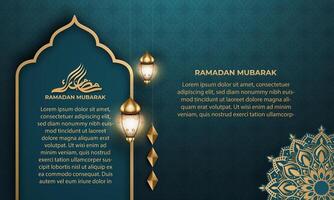 Realistic ramadan background with islamic pattern, lantern. for banner, greeting card vector