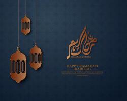 Realistic ramadan background with islamic pattern, lantern,  for banner, greeting card vector