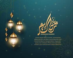 Realistic ramadan background with, lantern. for banner, greeting card vector