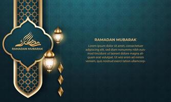 Realistic ramadan background with islamic pattern, lantern. for banner, greeting card vector