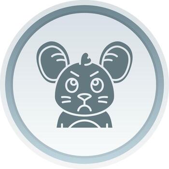 Angry Solid button Icon vector