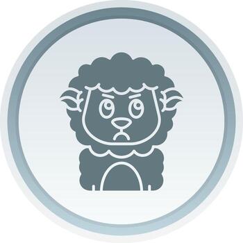 Angry Solid button Icon vector