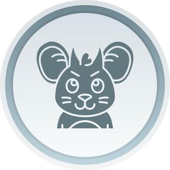 Demon Solid button Icon vector