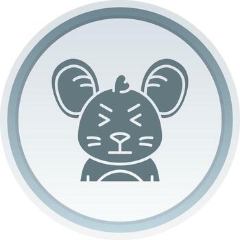 Angry Solid button Icon vector