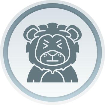 Angry Solid button Icon vector