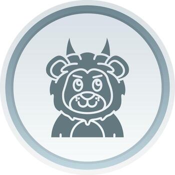 Demon Solid button Icon vector