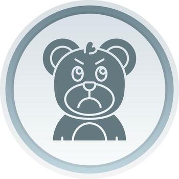 Angry Solid button Icon vector