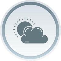 Weather Solid button Icon vector