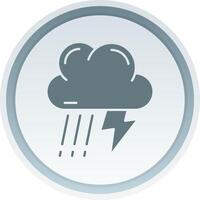 Thunder strom Solid button Icon vector