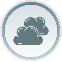 Overcast Solid button Icon vector