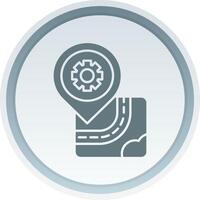 Setting Solid button Icon vector