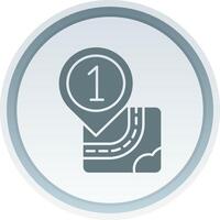 One Solid button Icon vector