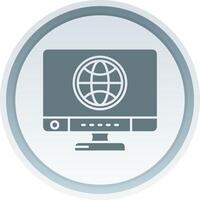 Global Solid button Icon vector
