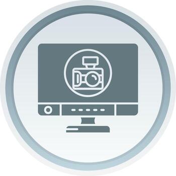 cámara sólido botón icono vector