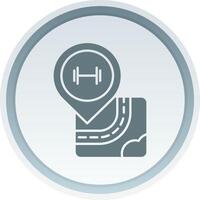 Gym Solid button Icon vector