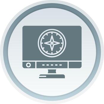 Brújula sólido botón icono vector