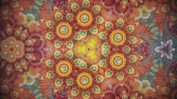 Colorful kaleidoscope sequence patterns. Abstract multicolored motion graphics background. Beautiful bright ornament. Seamless loop video