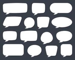 speech bubble icons vector set, comic dialog clouds