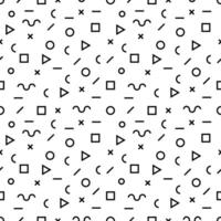 Geometric Vector pattern with black and white. Form a triangle, a line, a circle. Hipster fashion Memphis style.