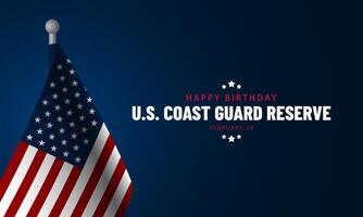 U.S. Coast Guard Reserve Birthday February 19 Background Vector Illustration