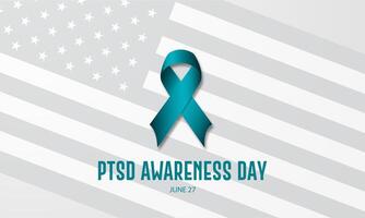 National PTSD Awareness Day June 27 Background Vector Illustration