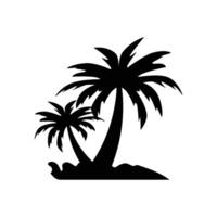 Palm tree  icon silhouette design template isolated vector