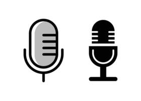 Podcast mic logo icon design template isolated vector