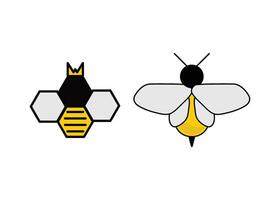 Bee icon logo design template isolated illustration vector