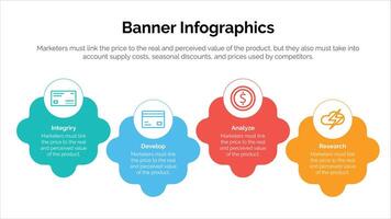 Business infographic design template with 4 options, steps or processes. Can be used for workflow layout, diagram, annual report, web design vector