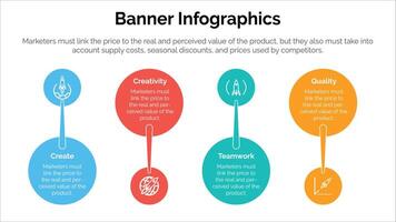 Business infographic design template with 4 options, steps or processes. Can be used for workflow layout, diagram, annual report, web design vector