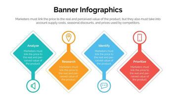 plantilla de diseño infográfico empresarial con 4 opciones, pasos o procesos. se puede utilizar para diseño de flujo de trabajo, diagrama, informe anual, diseño web vector