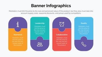 Business infographic design template with 4 options, steps or processes. Can be used for workflow layout, diagram, annual report, web design vector