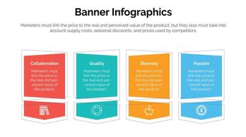 plantilla de diseño infográfico empresarial con 4 opciones, pasos o procesos. se puede utilizar para diseño de flujo de trabajo, diagrama, informe anual, diseño web vector