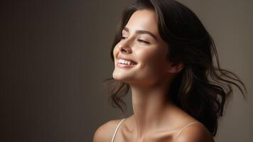 AI generated Beauty Unveiled - Cosmetic Products Promotion with Model's Face photo