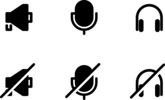 audio icon set, disable audio icon button vector