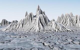 Snow mountains landform background, 3d rendering. photo