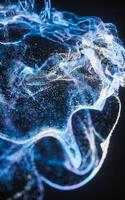 Abstract flowing wave particles background, 3d rendering. photo