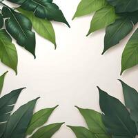 AI generated Isolated leaves with white background photo