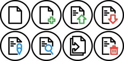 document set icon button vector