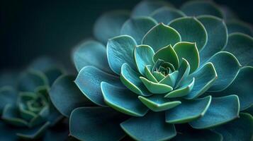 AI generated A mesmerizing macro capture of a green succulent plant photo