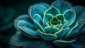 AI generated A mesmerizing macro capture of a green succulent plant photo