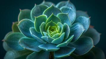 AI generated A mesmerizing macro capture of a green succulent plant photo