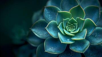 AI generated A mesmerizing macro capture of a green succulent plant photo