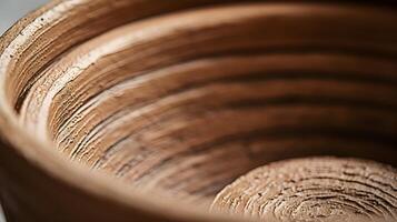 AI generated closeup shot of a clay pot's detailed raw and organic feel of the material texture photo