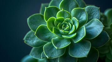 ai generado un fascinante macro capturar de un verde suculento planta foto